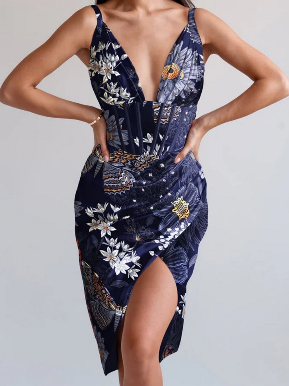 Averie Dani Draped Midi Dress
